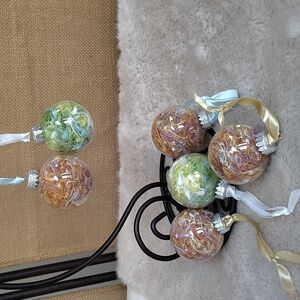 New, Set of 6 Glass Ornaments